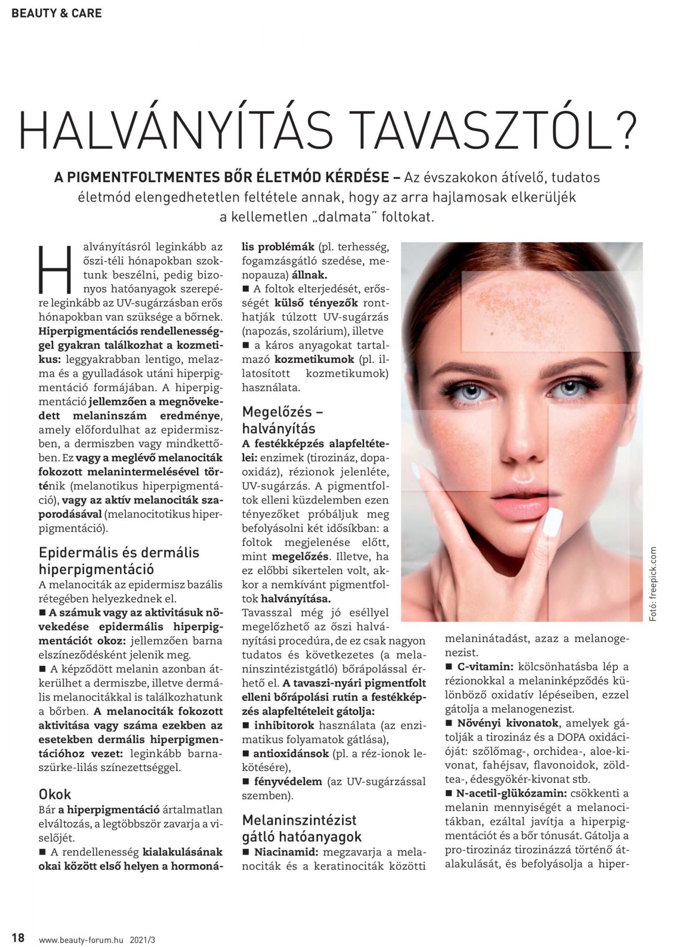 Halványítás tavasztól? / Fazekas Zsuzsanna / Beauty Forum, 2021/03