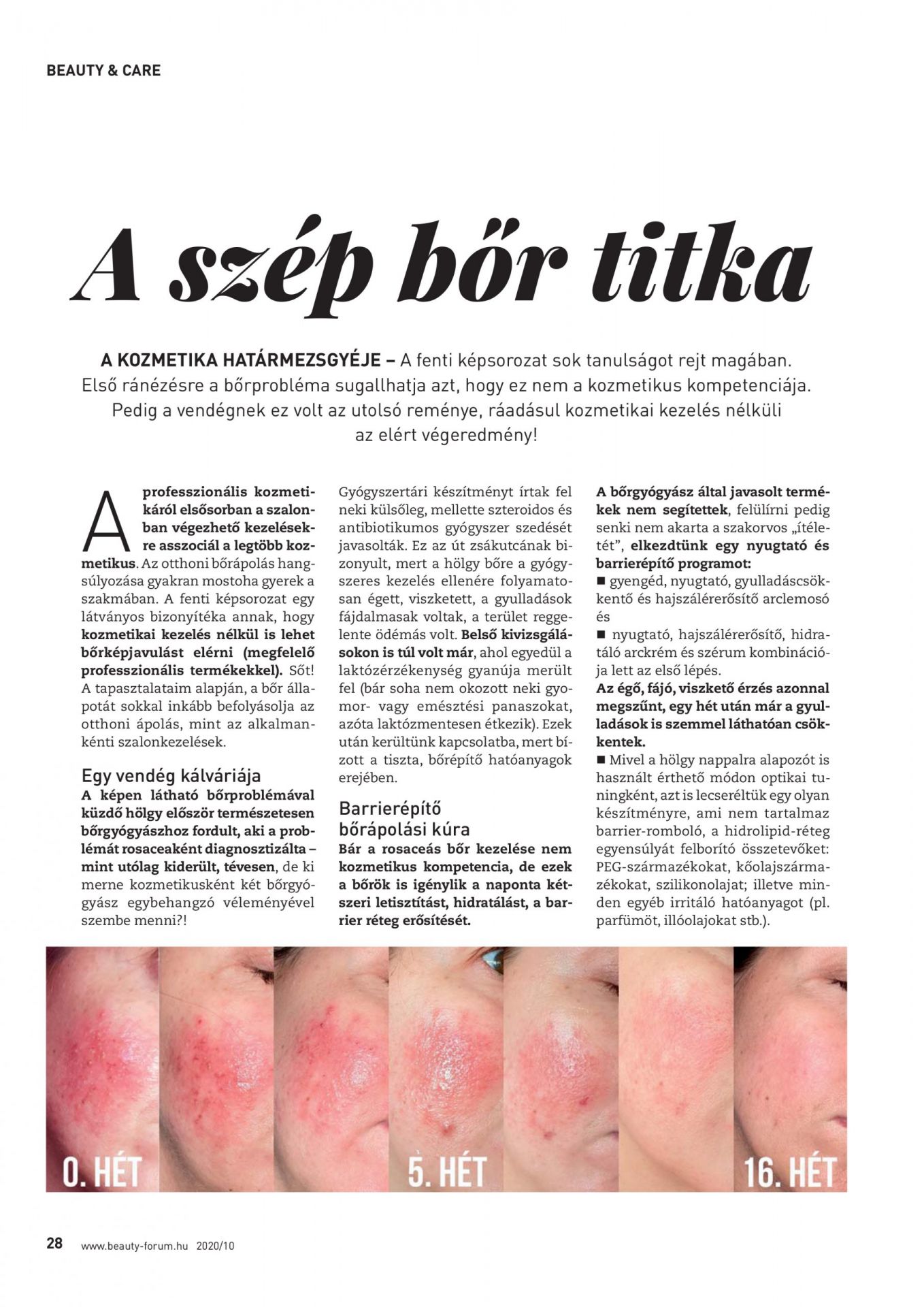 A szép bőr titka / Fazekas Zsuzsanna / Beauty Forum, 2020/10
